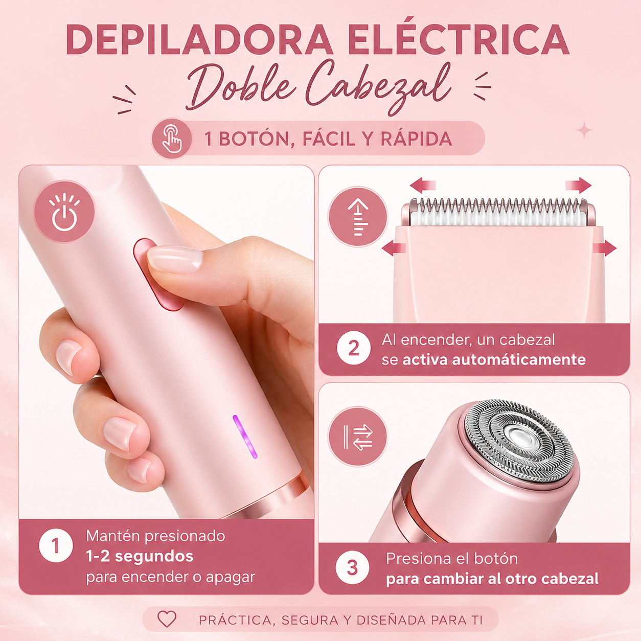 Rasuradora Facial y Corporal 2 en 1