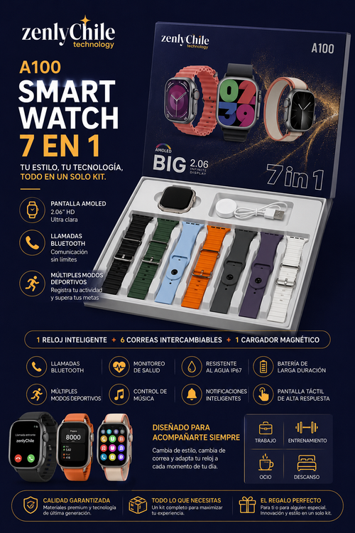 RELOJ INTELIGENTE SMARTWATCH ULTRA 7 EN 1