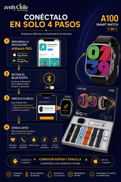RELOJ INTELIGENTE SMARTWATCH ULTRA 7 EN 1